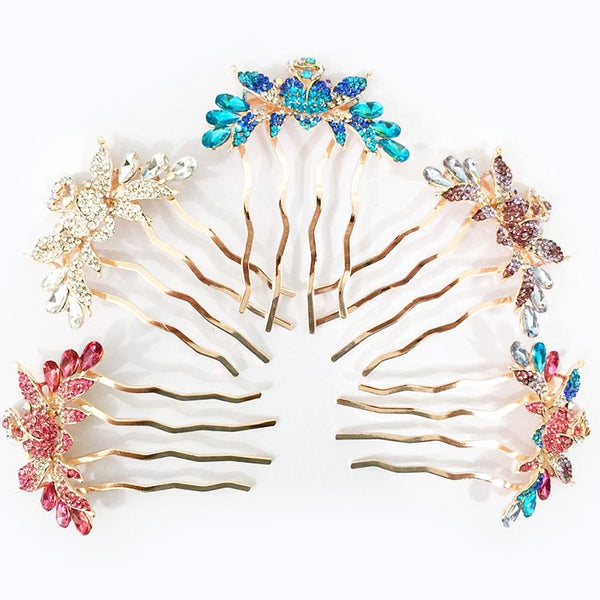 Flower Crystal Gem Design Hair