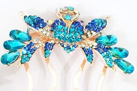 Flower Crystal Gem Design Hair