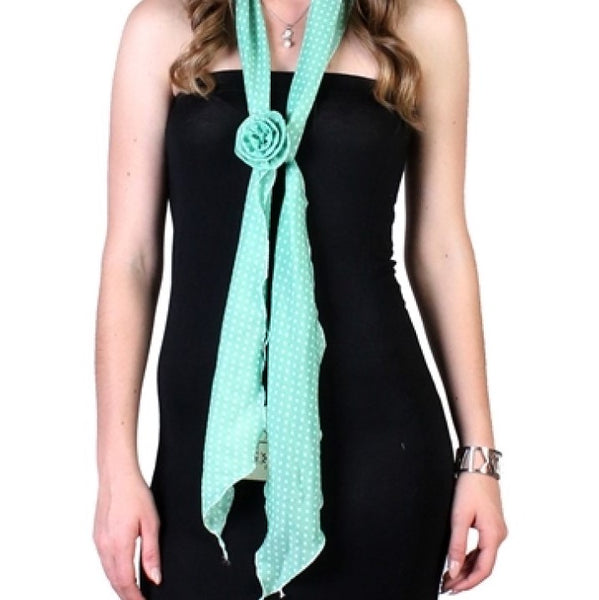 Turquoise Dot Print Scarf