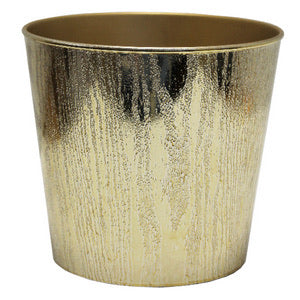 Gold Plastic Flower Pot (6.5x6”)