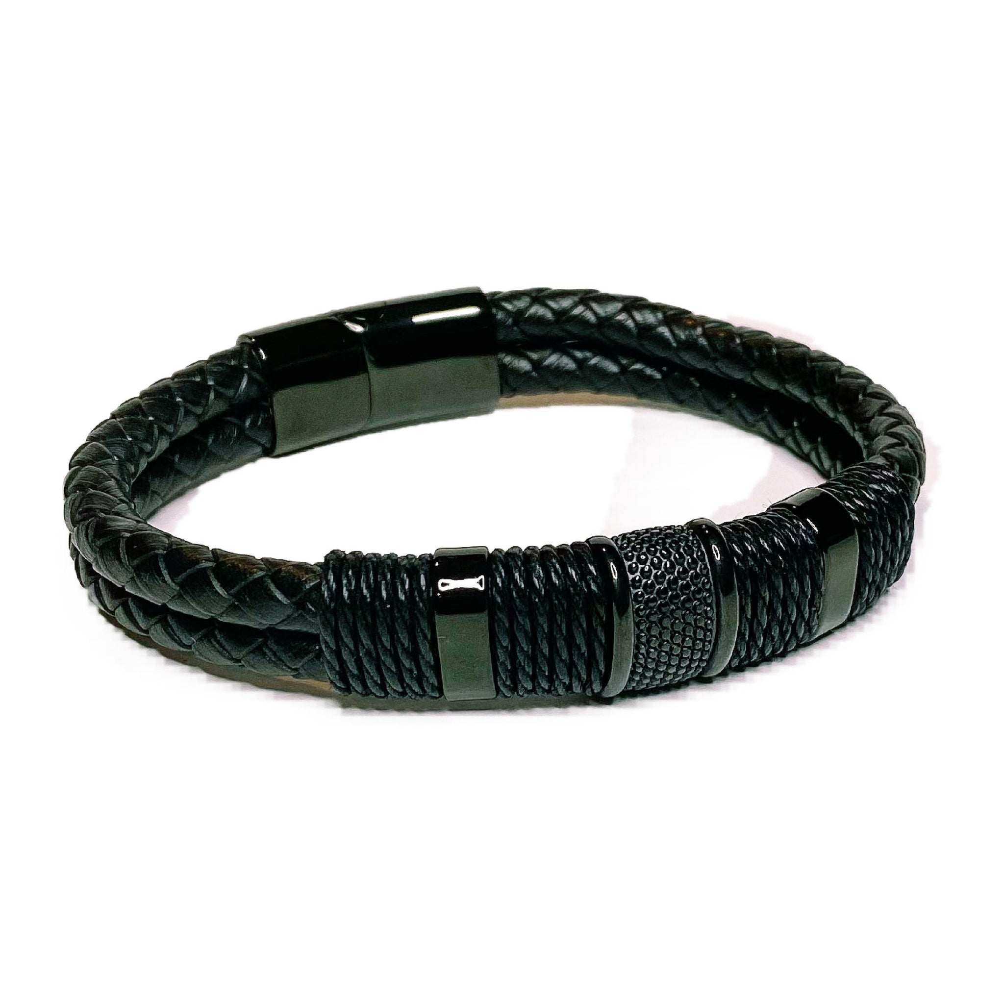 Unisex Leather Bracelet with Magnetic Clasp